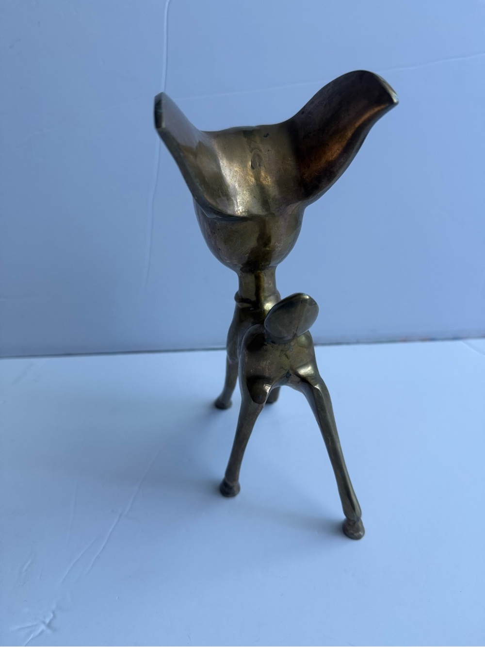 Vintage Brass Mid Century Collectible Bambi Deer Fawn Statue Figurine 8" - Picture 5 of 8